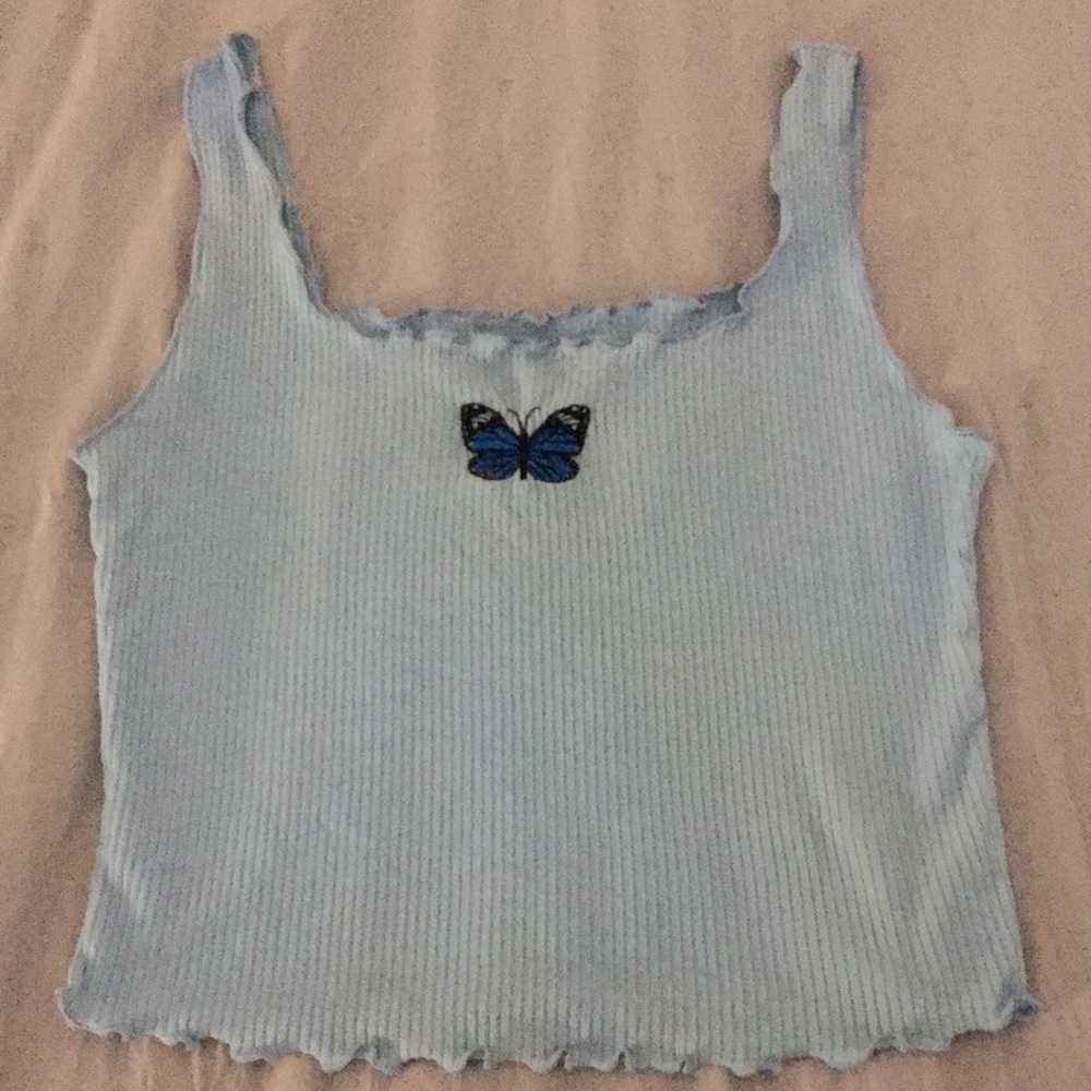 A butterfly crop top